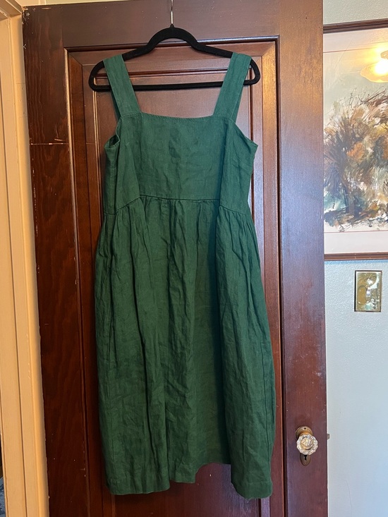 Linenfox Dresses & Skirts - Linenfox Summer Linen Dress in Emerald Green, size s